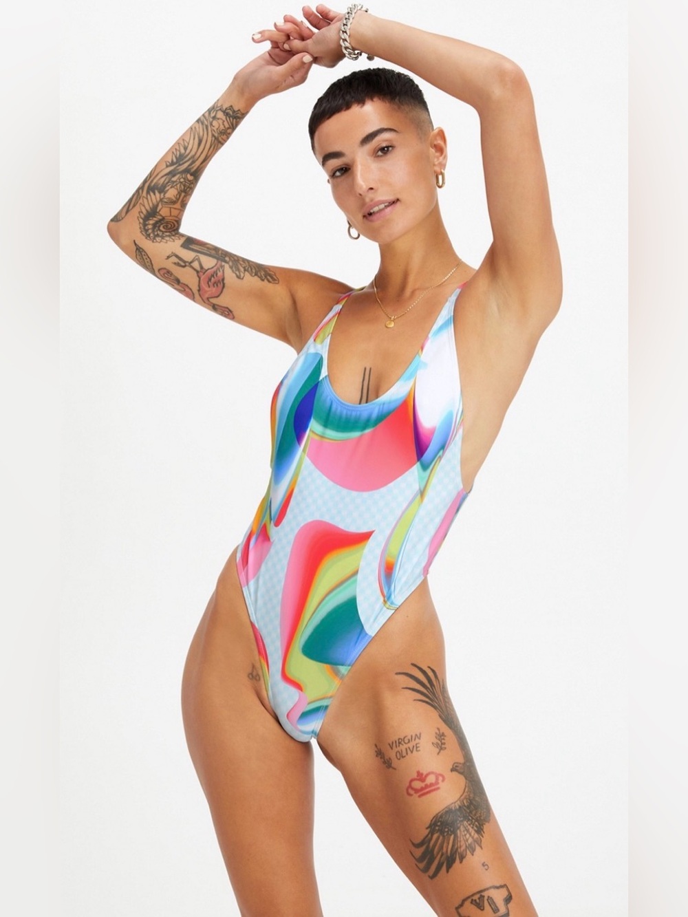 Fabletics Women's Pride Sexy One-Piece Swimsuit in Carnaval